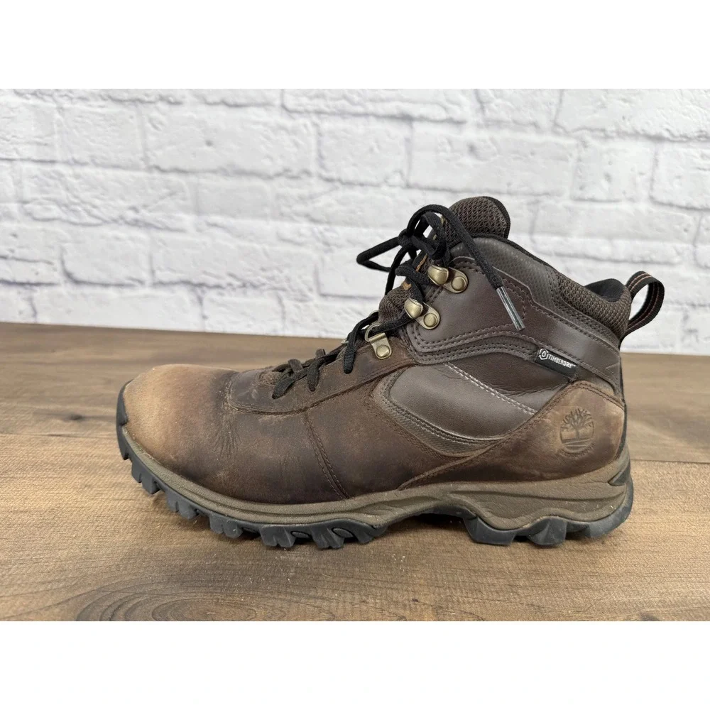 Timberland Mens Waterproof Hiking Boots Brown Leather Size 10 Gorpcore‎ Outdoors